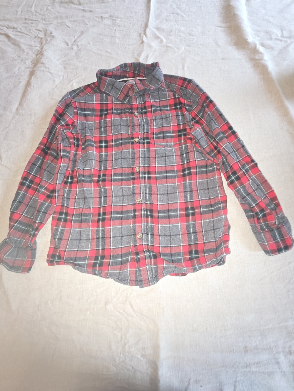 Carter's Red and Gray Plaid Flannel Shirt